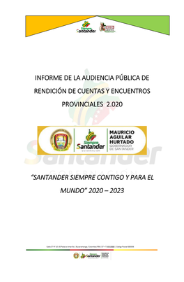 Informe De La Audiencia Pública De Rendición De Cuentas Y Encuentros Provinciales 2.020