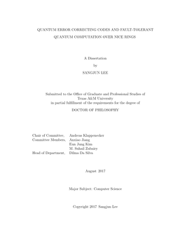 Quantum Error Correcting Codes and Fault-Tolerant Quantum Computation Over Nice Rings