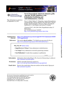 Novel Noncatalytic Substrate-Selective P38α-Specific