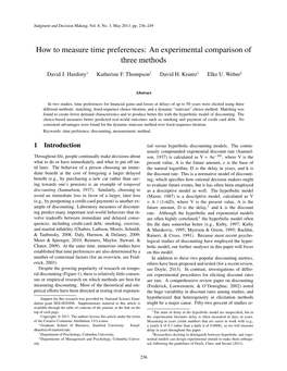 How to Measure Time Preferences: an Experimental Comparison of Three Methods