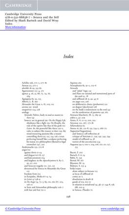 Seneca and the Self Edited by Shadi Bartsch and David Wray Index More Information