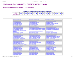 1/30/2018 41.188.172.30/Results/2017/Csee/Csee.Htm NATIONAL EXAMINATIONS COUNCIL of TANZANIA