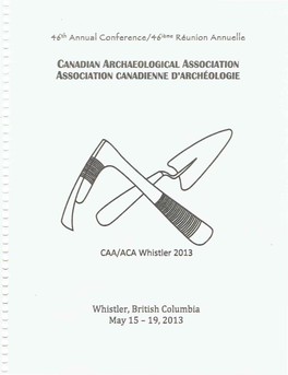 Canadian Archaeological Association Association Canadienne D'archeologie