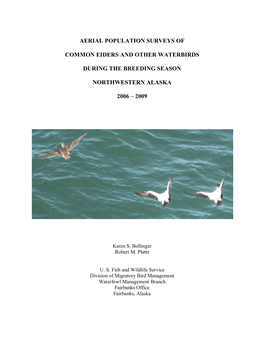 Aerial Population Surveys of Common Eiders and Other Waterbirds During the Breeding Season – Northwestern Alaska, 2006–2009