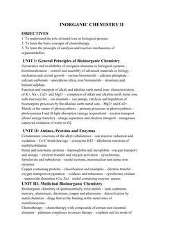 Inorganic Chemistry Ii