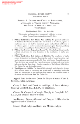 Appeal from the District Court for Thayer County: VICKY L. JOHNSON, Judge. Affirmed. Corey L. Stull and Derek A. Aldridge, of Pe