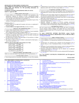 COARTEM  Coadministration of Strong Inducers of CYP3A4 Such As Rifampin, Carbamazepine, Tablets Safely and Effectively