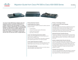 Migration Guide from Cisco PIX 500 to Cisco ASA 5500 Series At-A-Glance