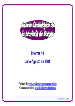 Informe 10 Julio-Agosto De 2004