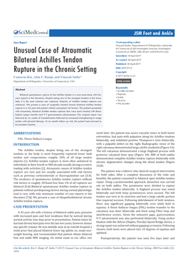 Unusual Case of Atraumatic Bilateral Achilles Tendon Rupture in the Chronic Setting