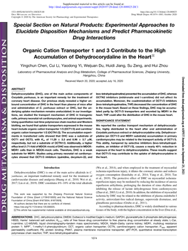 Special Section on Natural Products: Experimental Approaches to Elucidate Disposition Mechanisms and Predict Pharmacokinetic Drug Interactions