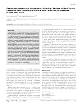 Organophosphate and Carbamate Poisoning: Review of the Current Literature and Summary of Clinical and Laboratory Experience in Southern Israel