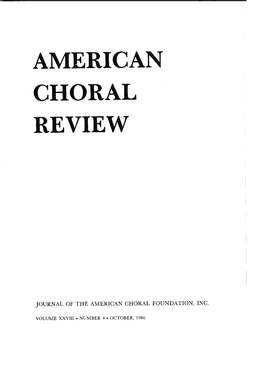 American Choral Review