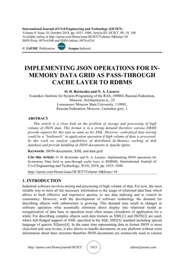 Memory Data Grid As Pass-Through Cache Layer to Rdbms
