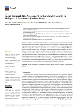 Social Vulnerability Assessment for Landslide Hazards in Malaysia: a Systematic Review Study