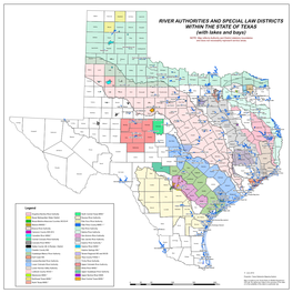 RIVER AUTHORITIES and SPECIAL LAW DISTRICTS WITHIN the STATE of TEXAS (With Lakes and Bays)