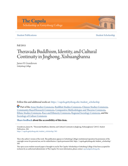 Theravada Buddhism, Identity, and Cultural Continuity in Jinghong, Xishuangbanna James H