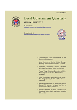 Local Government Quarterly January - March 2016