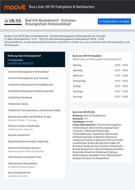 Bus Linie VB-95 Fahrpläne & Karten