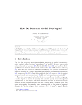 How Do Domains Model Topologies?