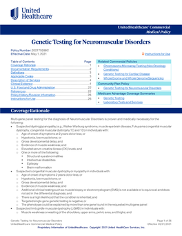 Genetic Testing for Neuromuscular Disorders