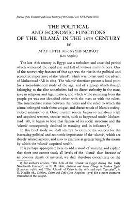 Ulama' in the 18Th Century