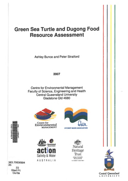 Green Sea Turtle and Dugong Food Resource Assessment