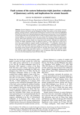 Fault Systems of the Eastern Indonesian Triple Junction: Evaluation of Quaternary Activity and Implications for Seismic Hazards