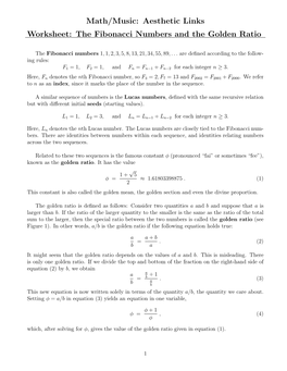 The Fibonacci Numbers and the Golden Ratio