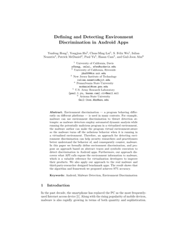 Defining and Detecting Environment Discrimination in Android Apps