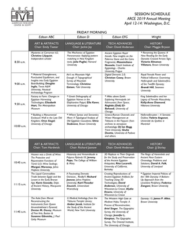 Annual Meeting 2019 Schedule