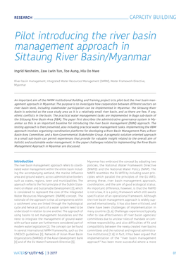 Pilot Introducing the River Basin Management Approach in ­Sittaung River Basin/Myanmar