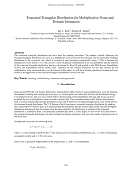 Truncated Triangular Distribution for Multiplicative Noise and Domain Estimation