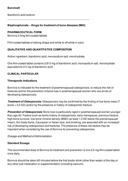 Bonviva® Ibandronic Acid Sodium