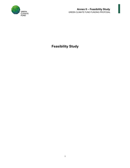 Feasibility Study GREEN CLIMATE FUND FUNDING PROPOSAL I