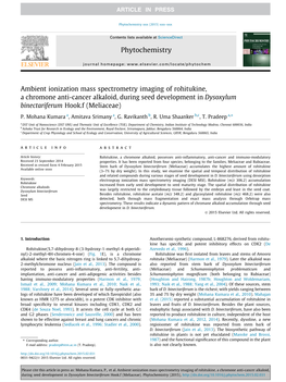 Ambient Ionization Mass Spectrometry Imaging of Rohitukine, a Chromone