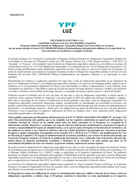 1 Prospecto Ypf Energía Eléctrica Sa