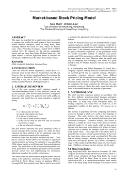 Market-Based Stock Pricing Model