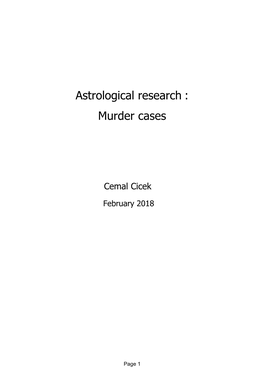 Astrological Research : Murder Cases