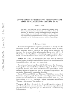 Arxiv:2006.05625V1 [Math.AG]