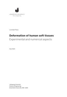 Deformation of Human Soft Tissues Experimental and Numerical Aspects