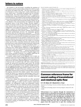 Common Reference Frame for Neural Coding of Translational and Rotational Optic Flow