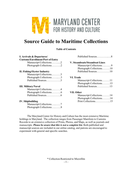 Source Guide to Maritime Collections