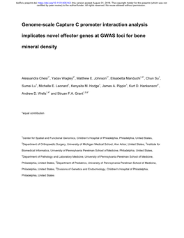 Genome-Scale Capture C Promoter Interaction Analysis Implicates