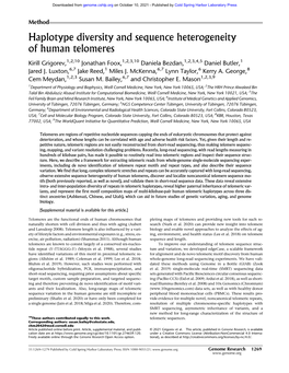 Haplotype Diversity and Sequence Heterogeneity of Human Telomeres