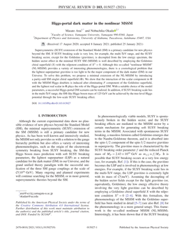 Higgs-Portal Dark Matter in the Nonlinear MSSM