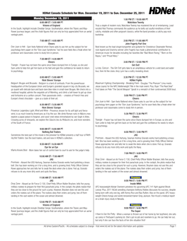 Hdnet Canada Schedule for Mon. December 19, 2011 to Sun. December 25, 2011 Monday December 19, 2011