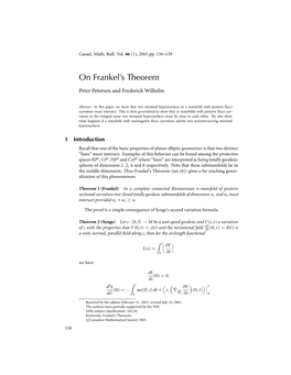 On Frankel's Theorem