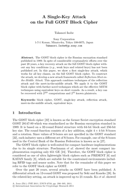 A Single-Key Attack on the Full GOST Block Cipher