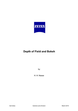 Depth of Field and Bokeh